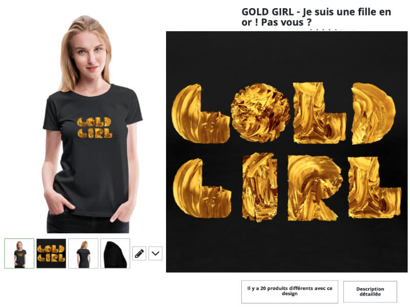 presentation teeshirt drole humour femme homme adolescent bebe monbeautshirt gold girl