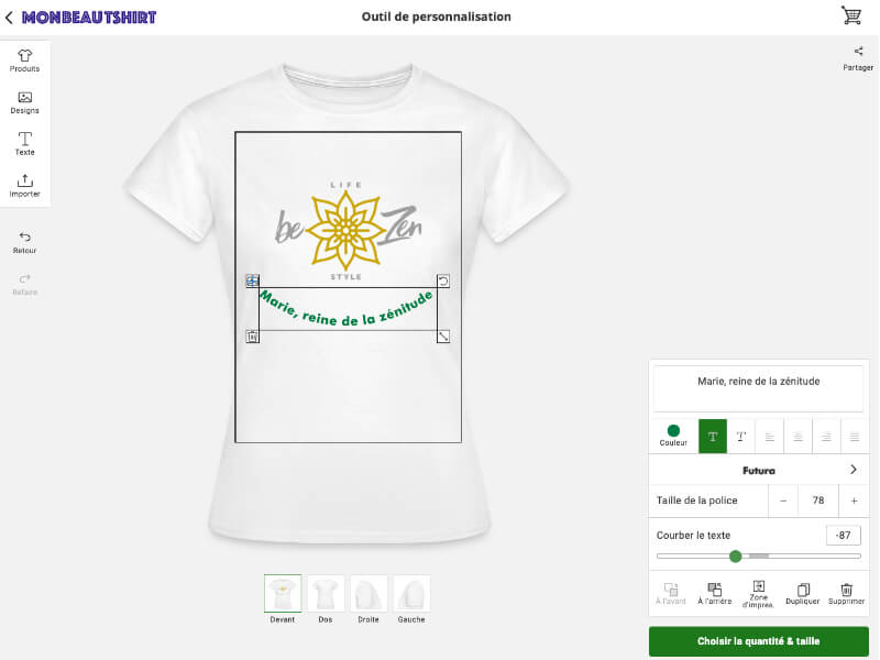 Article teeshirt à personnaliser monbeautshirt mode homme t shirt personnalise